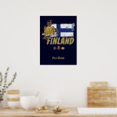 Finse  vlag en tentsouvenir poster (Keuken)