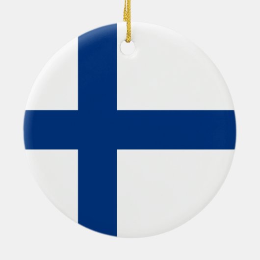 Finse vlag (Finland) Keramisch Ornament (Achterkant)