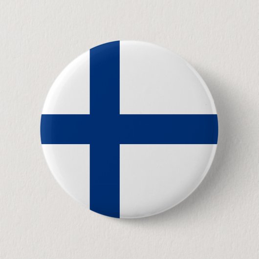 Finse Vlag (Finland) Knop Ronde Button 5,7 Cm (Voorkant)