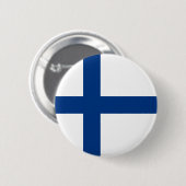 Finse Vlag (Finland) Knop Ronde Button 5,7 Cm (Voorkant /achterkant)