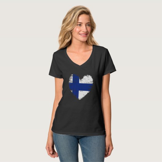 Finse vlag Finse trots T-shirt (Voorkant volledig)