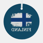 Finse vlag glas ornament (Achterkant)