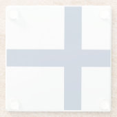 Finse vlag glazen onderzetter (Achterkant)