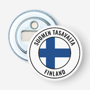 Finse vlag: Groot patriottisch flesopener Button Flesopener