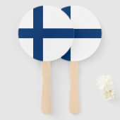 Finse vlag handwaaier (Voorkant en achterkant)
