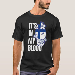 Finse vlag Hart Bloed Veins Hand T-shirt