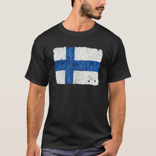Finse  vlag in Finland T-shirt (Voorkant)