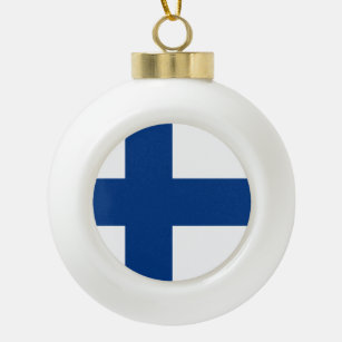 Finse vlag keramische bal ornament