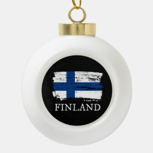 Finse vlag keramische bal ornament