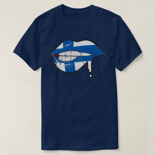 Finse vlag lippen Suomen Lippu T-shirt (Design voorkant)