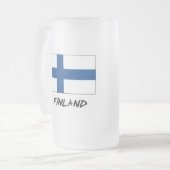 Finse vlag matglas bierpul (Voorkant links)