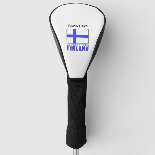 Finse vlag met Jouw naam Golfheadcover (Voorkant)