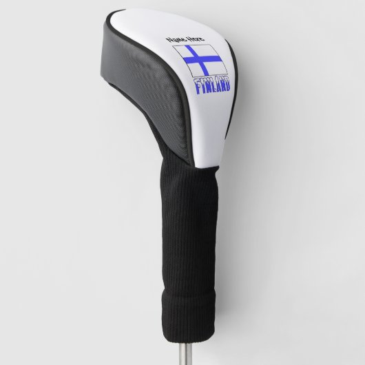 Finse vlag met Jouw naam Golfheadcover (Schuin)