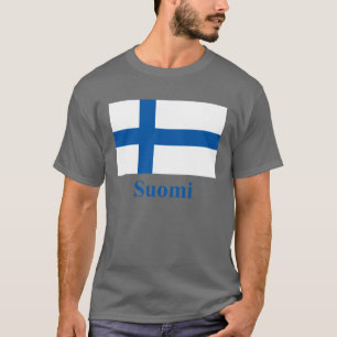 Finse vlag met naam in het Fins T-shirt
