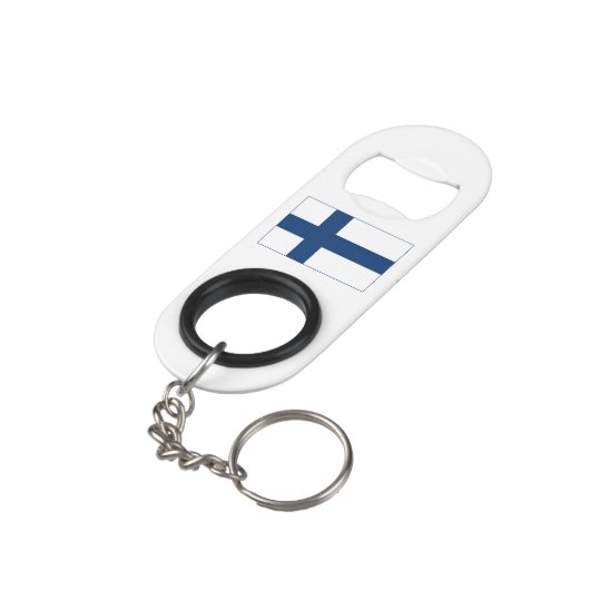 Finse vlag mini flessenopener (Achterkant Gekanteld)