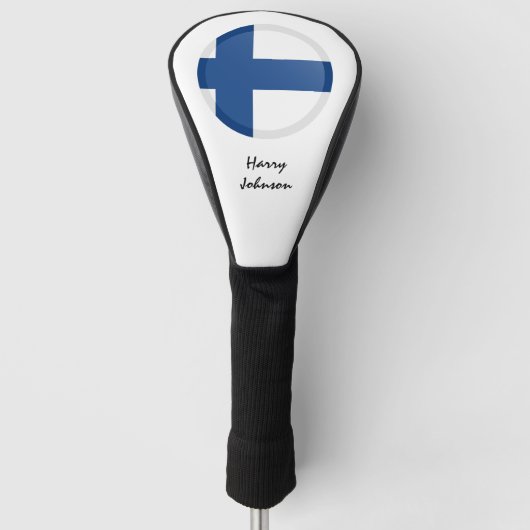 Finse Vlag & Monogrammed Golfclubs Hoesjes Golfheadcover (Voorkant)