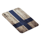 Finse vlag op oude houten korrels magneet (Rechterzijde)
