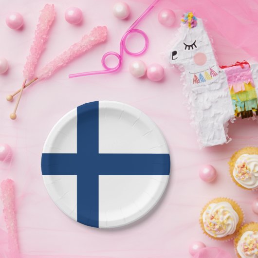 Finse vlag papieren bordje (Feest)