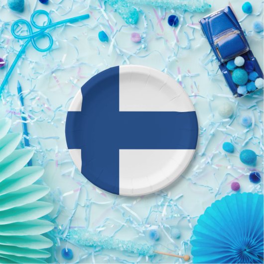 Finse vlag papieren bordje (Feest)