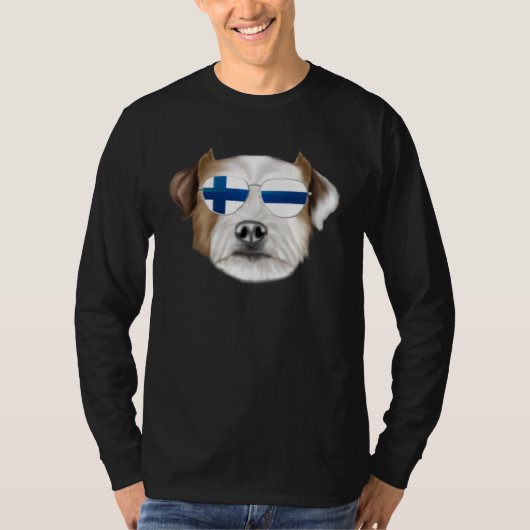 Finse Vlag Parson Russell Terrier Hond Finland Po T-shirt (Voorkant)