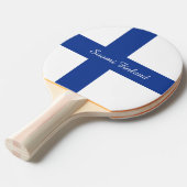 Finse vlag pingpongpeddel tafeltennisbatje (Voorkant Gekanteld)