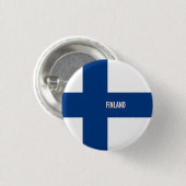 Finse vlag ronde button 3,2 cm (Voorkant /achterkant)