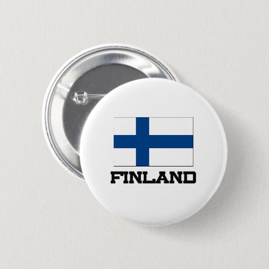 Finse vlag ronde button 5,7 cm (Voorkant /achterkant)
