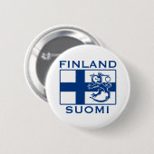 Finse vlag ronde button 5,7 cm (Voorkant /achterkant)