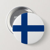 Finse vlag ronde button 7,6 cm (Voorkant /achterkant)