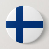 Finse vlag ronde button 7,6 cm (Voorkant)