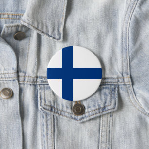 Finse vlag ronde button 7,6 cm