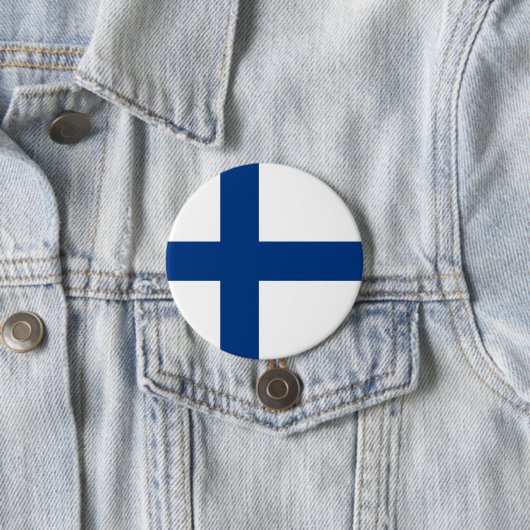 Finse vlag ronde button 7,6 cm (In situ)