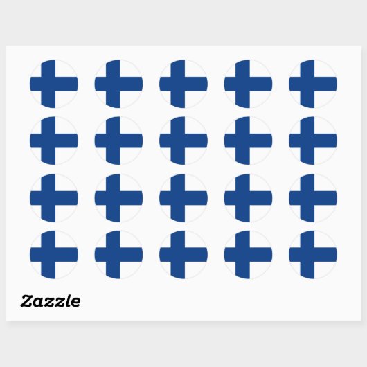Finse vlag ronde sticker (Vel)