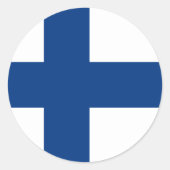 Finse vlag ronde sticker (Voorkant)