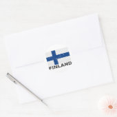 Finse  vlag ronde sticker (Envelop)
