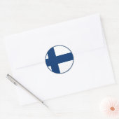 Finse Vlag Ronde Sticker (Envelop)