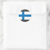Finse vlag ronde sticker (Tas)