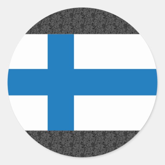 Finse vlag ronde sticker (Voorkant)