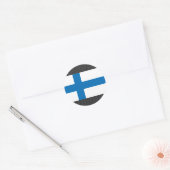 Finse vlag ronde sticker (Envelop)
