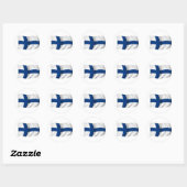 Finse vlag ronde sticker (Vel)