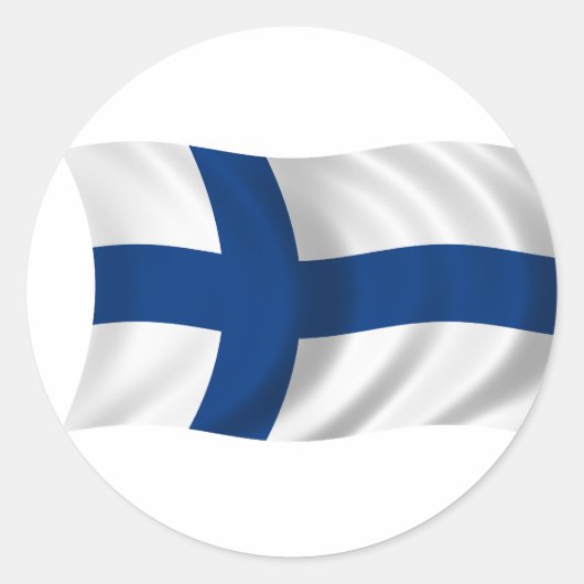 Finse vlag ronde sticker (Voorkant)