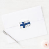 Finse vlag ronde sticker (Envelop)