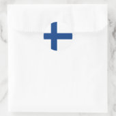 Finse vlag ronde sticker (Tas)