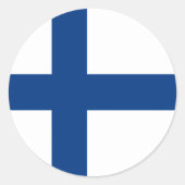 Finse vlag ronde sticker (Voorkant)