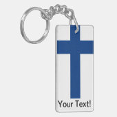 Finse vlag sleutelhanger (Voorkant Links)