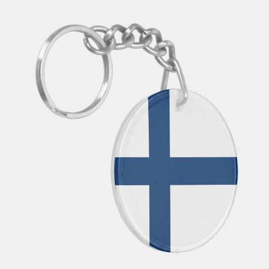 Finse vlag sleutelhanger (Voorkant Links)