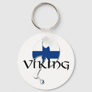 Finse vlag Suomi Viking Ax Sleutelhanger