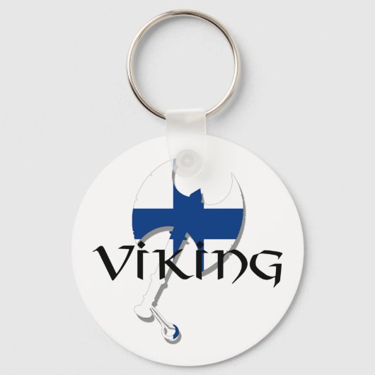 Finse vlag Suomi Viking Ax Sleutelhanger (Voorkant)