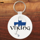 Finse vlag Suomi Viking Ax Sleutelhanger (Voorkant)