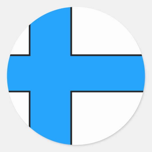 Finse vlag T-shirts en geschenken Ronde Sticker (Voorkant)